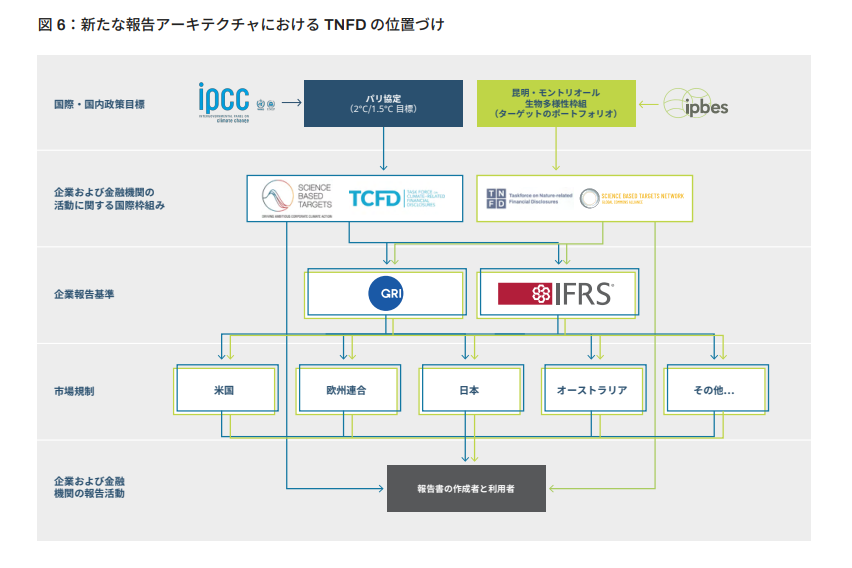 自然関連財務情報開示の枠組みの図